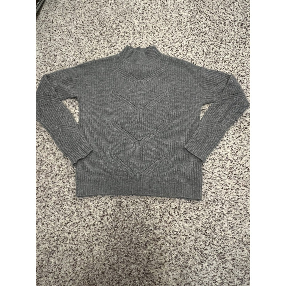 $498 C by Bloomingdale's New Womens OversizedGray Long-Sleeve Cashmere Sweater S